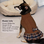 KYEESE Dog Sweater Dress Turtleneck Thick Knit Pullover for Cold Weather | Stretchy Fit, Lightweight & Warm, Cozy Knit Comfort, Cute Bow Accent, Gentle on Sensitive Skin, Comfortable Daily Wear