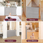 Momcozy Extra Wide Retractable Mesh Baby Gate | 33-Inch Tall, Extends to 71-Inch Wide, for Stairs, Doorways, Hallways, for Pet Dogs and Cats, Indoor/Outdoor Baby Gate