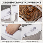 ALL FOR PAWS 304 Stainless Steel Dog Food Storage Container, Airtight Mouse Proof Storage Bin with Lid and Scoop, Pet Food Storage Container for Dog, Cat & Bird Seed, Up to 11 Lbs, Keep Food Fresh