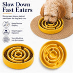 Ceramic Slow Feeder Dog Bowl, 1.5 Cup Puzzle Dish for Small Medium Dogs | Glazed ceramic maze bowl with 1.5-cup capacity for dry or wet food, sized for small and medium dogs