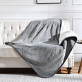Soft Waterproof Blanket for Bed Couch Sofa, Grey, 50x60 inches | Liquid Pee Proof Pet Blanket for Dog Puppy Cat, Reversible Sherpa Fleece Blanket for Couch Cover, Furniture Protector
