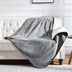 Soft Waterproof Blanket for Bed Couch Sofa, Grey, 50x60 inches | Liquid Pee Proof Pet Blanket for Dog Puppy Cat, Reversible Sherpa Fleece Blanket for Couch Cover, Furniture Protector
