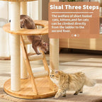 SHODMI Modern Cat Tree Tower for Large Indoor Cats, 53-Inch, 2 Basket Beds | 8 cm thick sisal scratching posts, 20.5-inch wide stable base, rubberwood frame, sisal stairs, plush & cooling mats