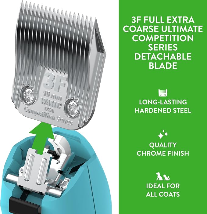 Wahl Professional Animal Competition Blade, 2376-100, 3F | Extra Coarse, Detachable Blade with 25/64 in Cut Length