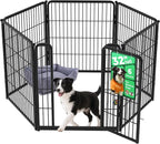 FXW Homeplus Indoor Dog Playpen, 32" H, 6 Panels, for Small & Medium Dogs | Stress-free play, Heavy-duty, Semi-open design, Easy setup, Threshold-free gate, Expandable, Patented
