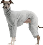 D Doggy Star Italian Greyhound Clothes Stretchable Onesie Whippet for Dog (S,Ribbed Grey)