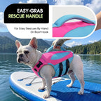 Small Dog Life Jacket, Reflective Dog Life Vest for Swimming, High Buoyancy Puppy Swimming Vest Lifesaver with Rescue Handle, Adjustable Pet Lifejacket for Pool Boating, Hot Pink S
