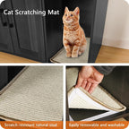 Dwanton Litter Box Enclosure, Cat Litter Box Furniture Hidden, with Scratching Mat, Wooden Cat Washroom Indoor, 31.5" L x 19.7" W x 21.7" H, Dark Gray
