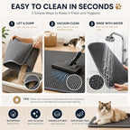 Cat Litter Box Mat Double Layer Trapping Mat Easy-Clean Waterproof Urine Proof(Gray 30x22in)