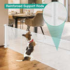 24 Inch Tall x 110 Inch Extra Wide Retractable Dog Gate for The House, Short Baby Gate to Step Over, Reinforced Mesh Puppy Gate for Doorways, Step Over Pet Gate for Stairs, Indoor/Outdoor, White