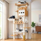 Gitelsnour Modern Cat Tree, 76'' Tall Cat Tower - 3 Big Platform GCT103WB