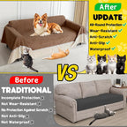 Loiion Cat Scratch Proof Furniture Protector Waterproof Sofa Cover 150"x91" | Pet-Friendly Couch Protector, Anti-Scratch & Anti-Slip Sofa Cover For Cats Dogs Kids, Machine Washable