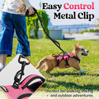 rabbitgoo Escape Proof Dog Harness for Small, No Pull with Lift Handle | No Escape, Full Soft Padded, Reflective Adjustable Vest, Leash Clip for Walking Hiking Training, Peach Pink, Small