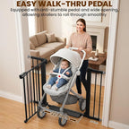 Mumeasy 29.7-43" Adjustable Baby Gate, Auto Close Dog Gate for Doorways | No drill installation, one hand operation, adjustable width, secure locking system, for dogs pets babies toddlers