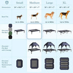 Elevated Dog Bed - 30x24-Inch Portable Pet Bed with Non-Slip Feet - Indoor/Outdoor Dog Cot or Puppy Bed for Pets up to 50lbs by PETMAKER (Black)