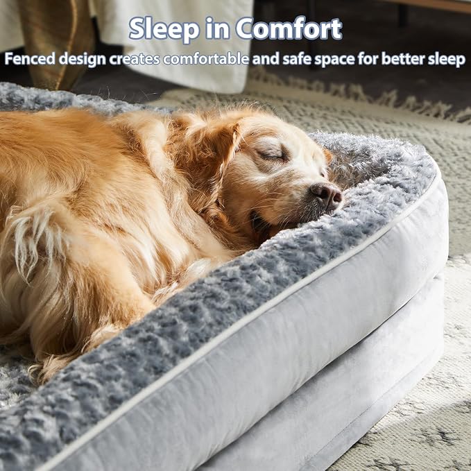 WNPETHOME Dog Beds for Large Sized Dogs, Washable Orthopedic Dog Couch Sofa Bed with Waterproof Lining & Non-Skid Bottom for Pet Sleeping