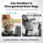 Rubyloo Puffer Dog Travel Bag for Dog Moms, Diaper Bag with Travel Bowls | 2 BPA-Free Collapsible Bowls, 2 Pet Food Containers, 9 Pockets, Everyday Puffer Bag Works With or Without Your Dog, Grey