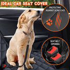 Yuntec Dog Car Seat Cover, Back Seat Cover for Dogs Pet Car Seat Protector Waterproof Rear Seat Cover Durable Car Seat Cover, fits Middle Armrest for Most Cars SUVs Trucks (53” Width)- Black