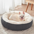 30 inches Calming Donut Dog Bed for Medium Dogs,Charcoal | Round Pet Bed with Removable&Washable Cover,Milk Plush Faux Fur, Fits Pets up to 30 lbs