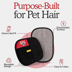 Da Vinci Pet Hair Removal Gloves, Reusable Electrostatic Mitt | Remover for furniture, clothing, bedding, car seats and carpets, grooming mitt for dogs and cats, machine washable