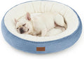 Love's cabin Round Donut Cat and Dog Cushion Bed, 30in Pet Bed for Medium or Large Dogs, Anti-Slip & Water-Resistant Bottom, Soft Durable Fabric Pet Beds, Washable Calming Cat Bed, Sky Blue