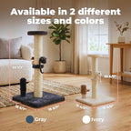 Best Pet Supplies Catify Cat Scratching Post - Gray H: 33" | 15" x 15" x 33", Interactive Cat Pole, Built-In Toys, Durable Sisal, Furniture Protector, For Indoor Kittens and Cats