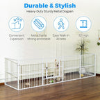 Dog Playpen 32" Height – Heavy Duty, Foldable | 25mm Steel Tubes, 40.8 lbs sturdy frame, rubber non-slip feet, indoor & outdoor, tool-free assembly, Small & Medium Dogs