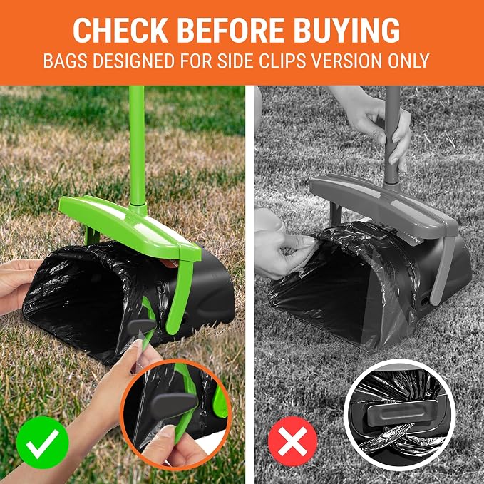 Pupzle Dog Pooper Scooper with Bag Attachment, 40" Long Handle | Dog Poop Scoop for Yard, Large Capacity Swivel Bin and Rake Pooper Scooper, Lavender Scented Bags for Large Dogs (Black)