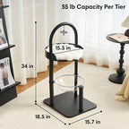 Modern Cat Tree, Wood Cat Tower with Steel Frame, Scratching Posts, Cat Capsule, Plush Mat, Bell Dangling Toy, Aesthetic Minimalist Heavy-Duty Cat Climbing Tree for Large Indoor Adult Cats-Black