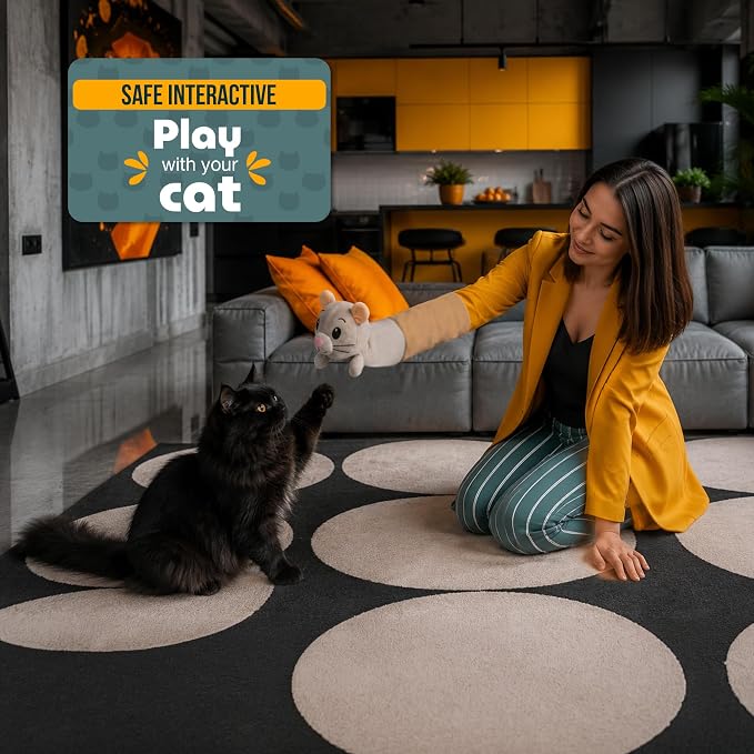 Cat Wrestling Glove – Interactive Cat Toy & Hand Puppet, Bite Proof Arm Scratch & Bite Protection, Plush Mouse Puppet Toy for Kittens & Indoor Cats, Cat Gloves for Safe Play, Bonding & Enrichment