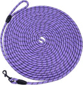 Long Dog Leash for Training 20Ft-Reflective Nylon Rope with Swivel Hook-Recall Agility Lead for Large Small Medium Dogs Outside Walking Hiking-Purple