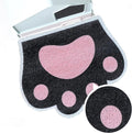 Cute Cat Litter Mat 24”x19”, Litter Box Mat, Litter Trapping Mat, Soft on Kitty Paws, Easy Clean, Anti Slip, Pet Accessories, Door Floor mats - Black Pink