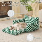 Hollypet Cat Bed Small Dog Orthopedic Couch Beds for Pets up to 20 lbs | Fluffy Multifunctional Double-Layer Warming Kitten Pet Couch Orthopedic Beds with Machine Washable Cover and Non-Slip Bottom