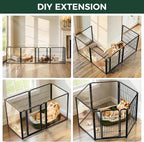 FXW AuraSpace Pro Acrylic & Wire Mesh Indoor Dog Playpen, 32" H, 6 Panels | Clear View, Heavy-duty Metal, Flexible Layouts, Easy Walk-Through, For Small & Medium Dogs, Patented