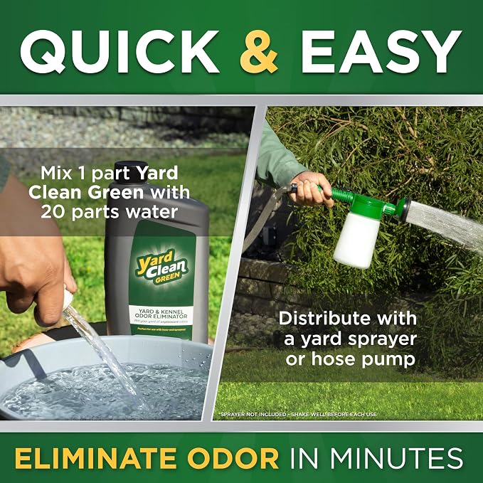 Urine OFF Yard Clean Green Yard and Kennel Odor Eliminator | Cat & Dog Odor Eliminator | Earth Friendly (1 Gallon)