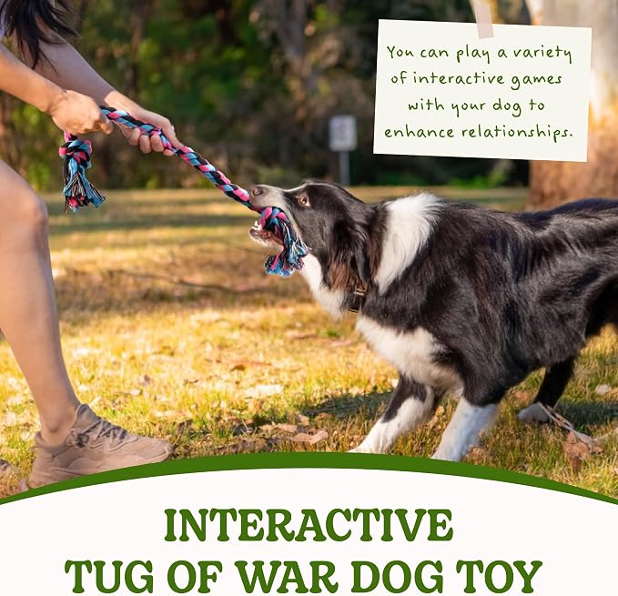 Dog Rope Toy for Large Dogs, Heavy Duty Chew Toys for Aggressive Chewers, Indestructible Durable Cotton Tug of War Rope Toys for Medium to Large Breed Teeth Cleaning