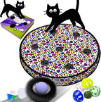 ORSDA Cat Toys for Indoor Cats, Interactive Activated Moving Ball in 7 Holes Mat, Automatic Fast Rolling Ball, Hide and Seek Toys for Adult Cats, Exercise Kicker Mouse Catching Game