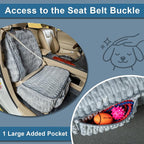 Front Seat Dog Car Seat Cover, Plush Waterproof Protector, Grey | Non-Slip Backing, Soft, Side Flaps, Full Coverage, Hair, Dirt & Scratch Defense, Machine Washable, Fits Cars, SUVs & Trucks