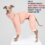 D Doggy Star Italian Greyhound Coat Stretchable Artificial Leather Fleece Lining Clothes Whippet for Dog (2XL,Leather Pink)