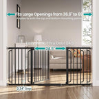 Cumbor Extra Wide Baby Gate, 36.6-69" Walk-Through Dog Gate Black | Auto-Close & Dual Lock Pet Gates for Stairs, Doorways & Hallways, 30.5" Tall Easy Install Pressure-Mounted Safety Gate Indoor