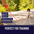 Leash Boss 15 Foot Dog Leash with Padded Handle - Long Leash for Hiking, Camping, Exploring, or Walking (15 Ft, Black/Red/Grey)