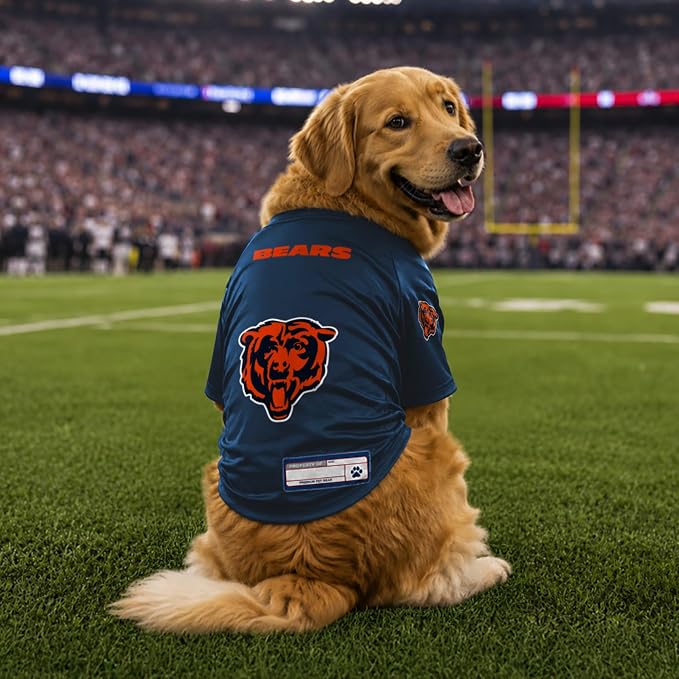 Littlearth NFL Chicago Bears Stretch Pet Jersey, Team Color, X-Large