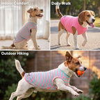KYEESE 2Pack Dog Shirt, Soft Striped Dogs T Shirts, Lightweight Pet Tank Top, Sleeveless Dog Shirt for Medium Dogs, Stretchy Comfortable Pet Vest, Pink, 2XL