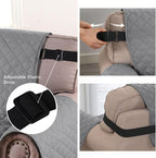 H.VERSAILTEX Sofa Protector for Dogs/Cats/Pets Sofa Covers Slipcover Quilted Couch Coveres Loveseat Covers with Non Slip Elastic Strap Water Resistant Seat Width: 46" (Loveseat, Light Grey/Beige)