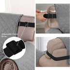 Sofa Protector for Dogs/Cats/Pets Sofa Slipcover Quilted Furniture Protector with Non Slip Elastic Strap Water Resistant Sofa Covers Couch Covers Seat Width: 78" (Oversized Sofa, Light Grey/Beige)