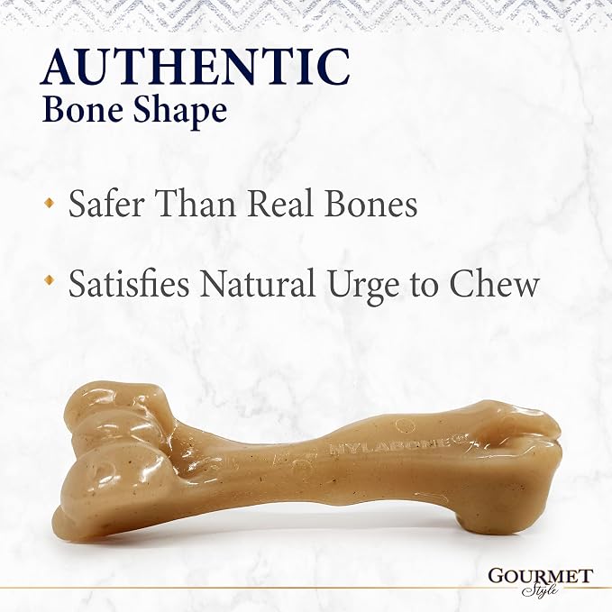 Nylabone Strong Chew Gourmet Style Dog Chew Toy Bundle, Small, 3 Count | Bacon, peanut butter, and chicken flavor, variety of shapes, durable chew toys, long lasting, for dogs up to 25 lbs