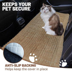Dog Car Seat Waterproof Bed Cover Nonslip Car Back Seat Soft and Comfortabl | Pet Bed Mat Car Blanket for Travel Backseat Extender Seat Covers Dog Bed for Cars Trucks and SUVs (Brown Cover 23.6” x 51”)