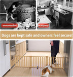 Wooden Freestanding Dog Gate Indoor - 16.9" H 3 Panels | No-Painted Foldable Pet Gates, Portable Puppy Gate for Doorways, Stairs, Hallways
