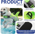 ASENKU Dog Life Jacket - Pet Safety Vest for Swimming & Boating, Shark Life Jacket with Floatation, Dog Lifesavers Swimsuits for Small Medium Large Dogs (Green, S)
