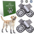 EXPAWLORER Dog Socks to Prevent Licking and Slipping, Summer Dog Shoes for Hot Pavement, Paw Protectors for Hardwood Floors Anti-Slip, Dog Booties for Small Medium Large Senior Dogs, Black Grey L